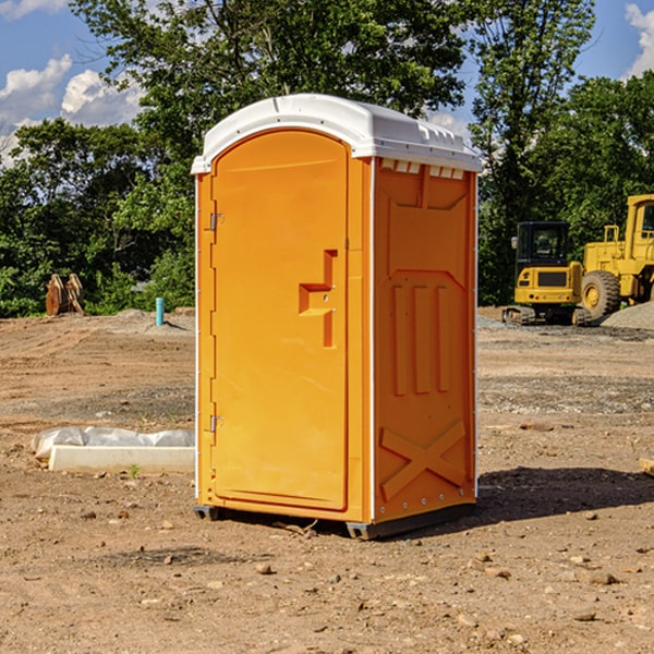 how often are the portable restrooms cleaned and serviced during a rental period in Scenic SD